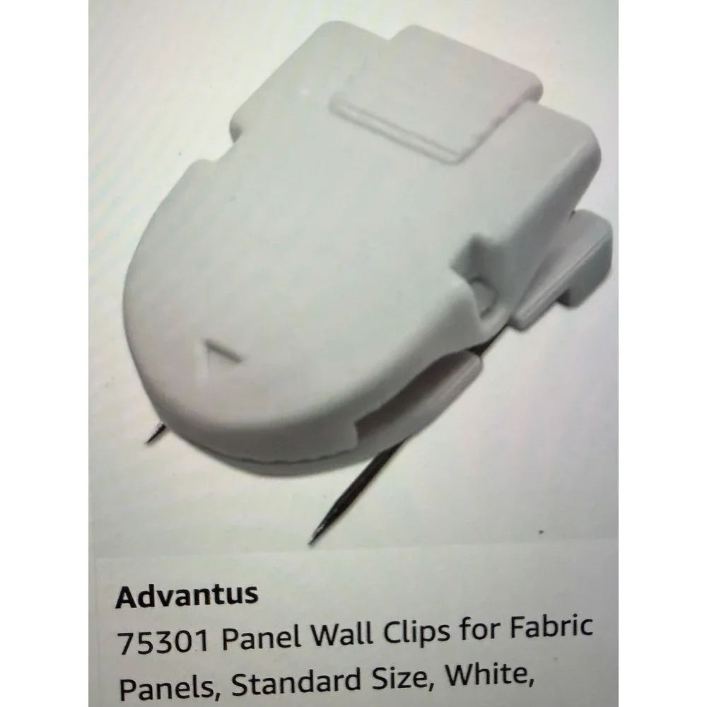 Advantus 75342 40-Sheet Capacity Wall Clips for Fabric Panel - White (50/BX) New
